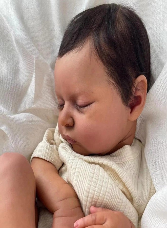 GYCV Lifelike Reborn Baby Dolls Black - 19 Inch Realistic Newborn Doll Dark Skin Weighed Soft Body African American Baby Boy Doll with Hair Real Reborn Baby Toys Birthday Gift for Kids 3+ - Image 4