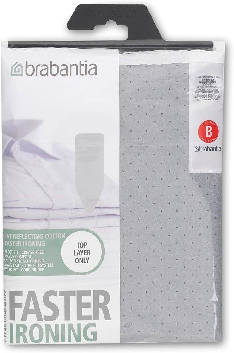 Brabantia Durable Foam Layer Ironing Board Cover, Size B (49 x 15 In), Metallized Silver - Image 4