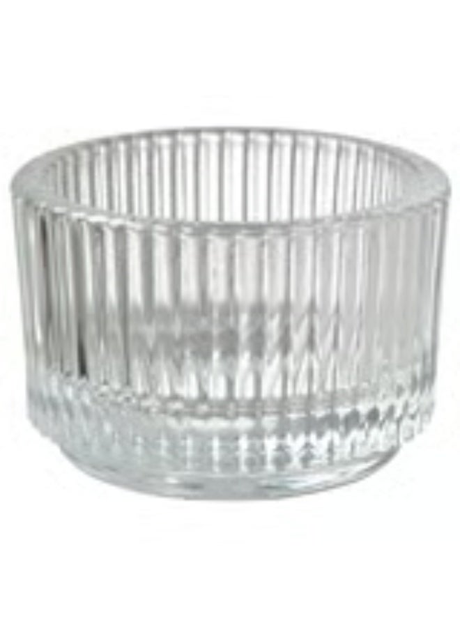 6-Piece Ribbed Glass Candle Holders – Elegant Decorative Set for Table & Events - Image 1
