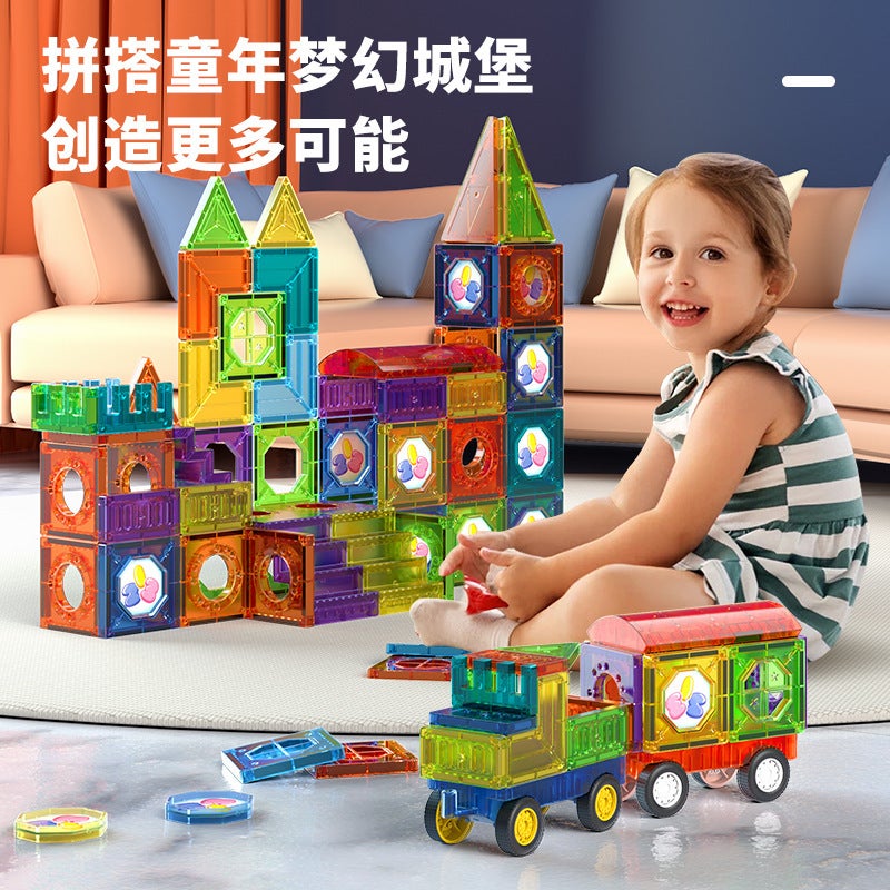 Children'S Educational Color Window Magnetic Piece Building Blocks For Boys And Girls Early Education Magnetic Assembly Toy Set Gift - Image 3