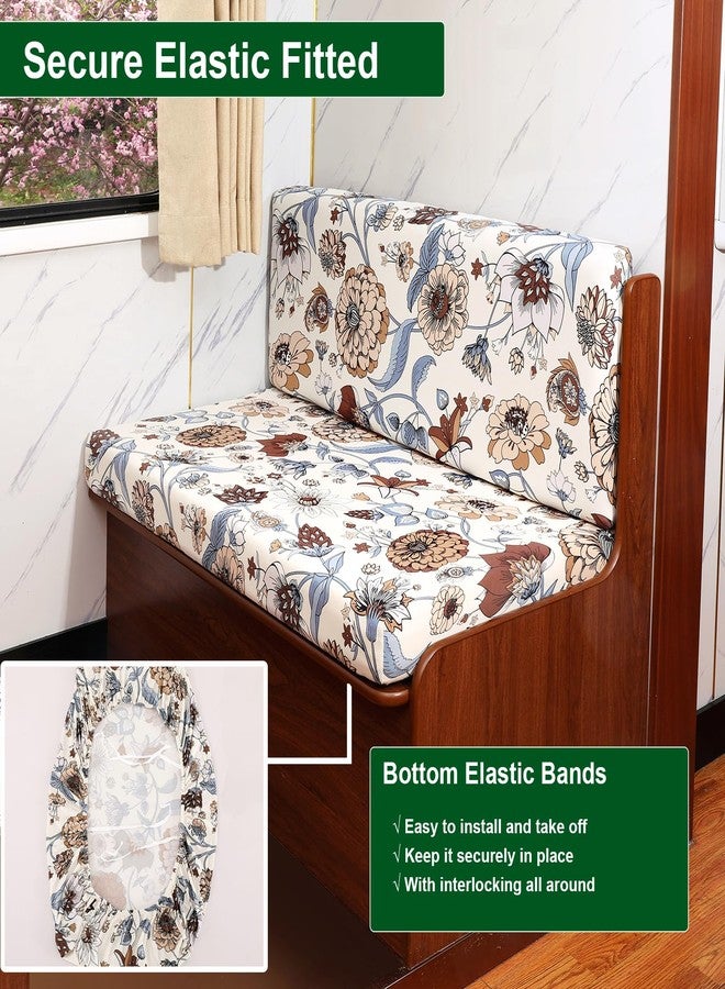 CRFATOP 2 Sets RV Dinette Cushion Covers Printed Camper Cushion Slipcover Stretch 2 Seat Sofa Chair Cover Furniture Protector for RV Camper Car Bench 2 Backrest Covers & 2 Bench Covers,08 - Image 4