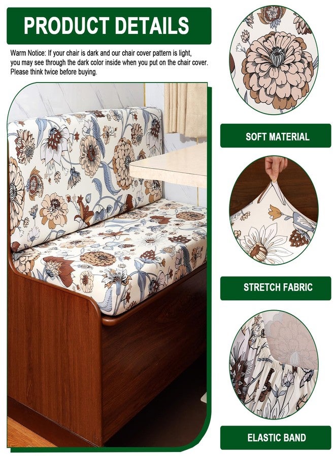 CRFATOP 2 Sets RV Dinette Cushion Covers Printed Camper Cushion Slipcover Stretch 2 Seat Sofa Chair Cover Furniture Protector for RV Camper Car Bench 2 Backrest Covers & 2 Bench Covers,08 - Image 2