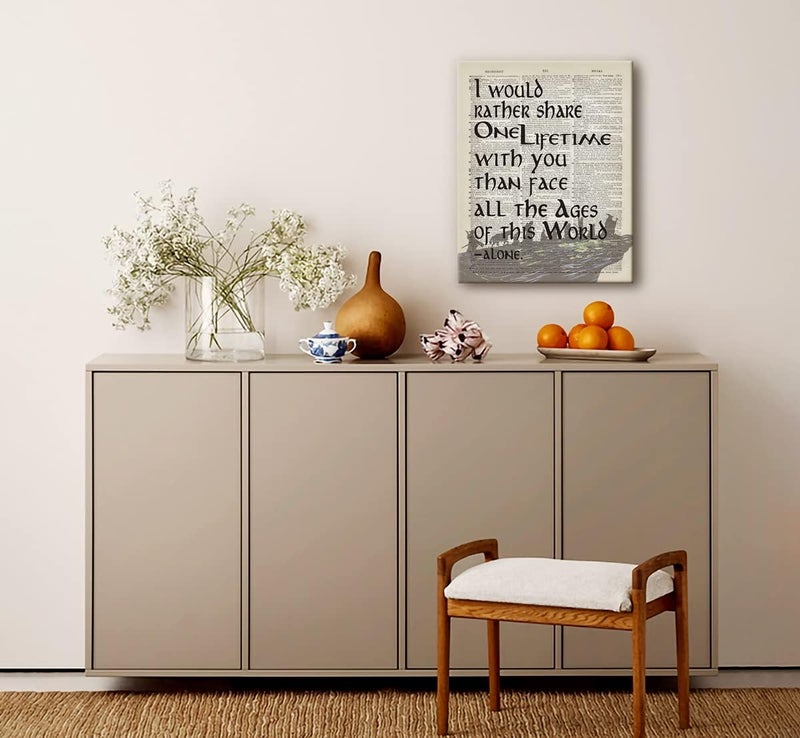 WKYAER Inspirational LOTR Canvas Wall Art - Arwen Quote - Image 5