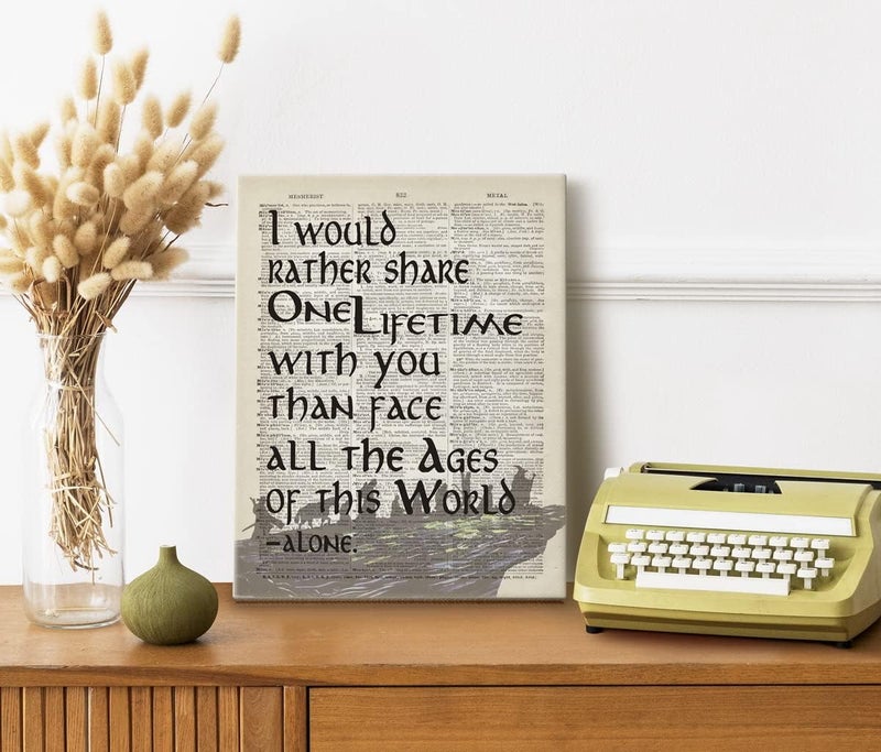 WKYAER Inspirational LOTR Canvas Wall Art - Arwen Quote - Image 2