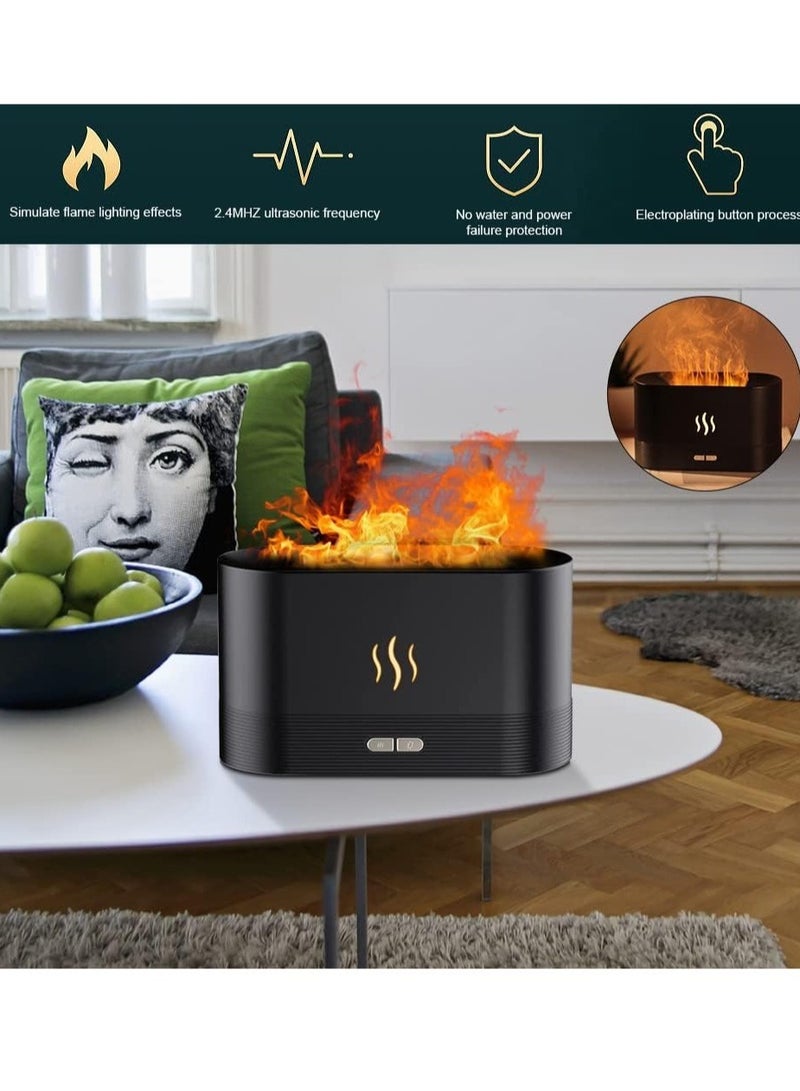 إلترازون Flame Diffuser Humidifier, Ultra-Silent Cool Mist Air Fire Diffuser, 2 Brightness Night Light & Auto-Off, Essential Oil Aromatherapy Flame Humidifier Aroma Diffuser for Home - Image 2