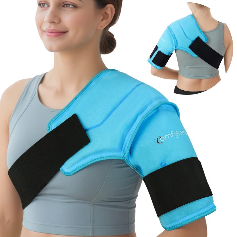 Comfytemp Shoulder Ice Pack Wrap for Injuries Reusable Gel, Physical Rotator Cuff Cold Therapy Arm Shoulder Sleeve for Pain Relief, Fracture, Arthritis, Surgery, Recovery (S/M) - Image 1