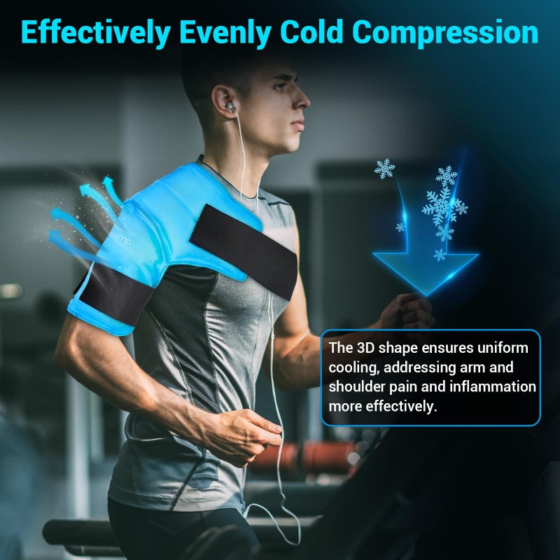 Comfytemp Shoulder Ice Pack Wrap for Injuries Reusable Gel, Physical Rotator Cuff Cold Therapy Arm Shoulder Sleeve for Pain Relief, Fracture, Arthritis, Surgery, Recovery (S/M) - Image 3