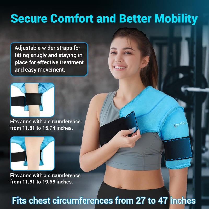 Comfytemp Shoulder Ice Pack Wrap for Injuries Reusable Gel, Physical Rotator Cuff Cold Therapy Arm Shoulder Sleeve for Pain Relief, Fracture, Arthritis, Surgery, Recovery (S/M) - Image 5
