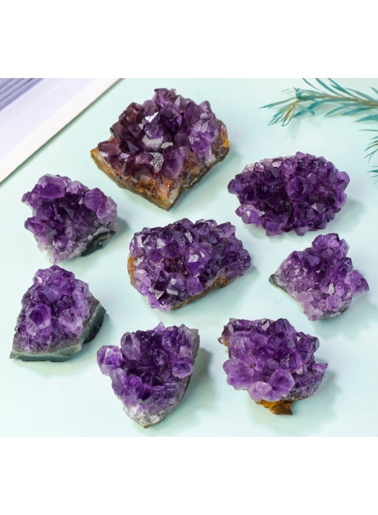 LATEEN 1 PCS 70-80G Natural Crystal Stone Purple Amethyst Hole Quartz Crystal Cluster Geode Druzy Home Decoration Gemstone Collection Shape Random - Image 3