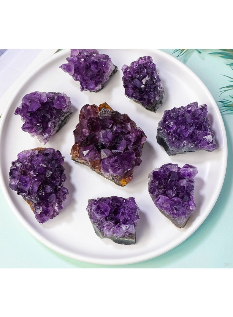 LATEEN 1 PCS 70-80G Natural Crystal Stone Purple Amethyst Hole Quartz Crystal Cluster Geode Druzy Home Decoration Gemstone Collection Shape Random - Image 4