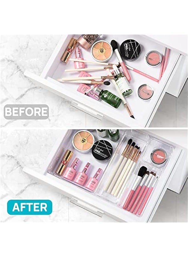 MIXDE 25-Piece Clear Plastic Drawer Organizers Set for Bathroom, Vanity, Makeup, Bedroom, Kitchen Gadgets - Image 5