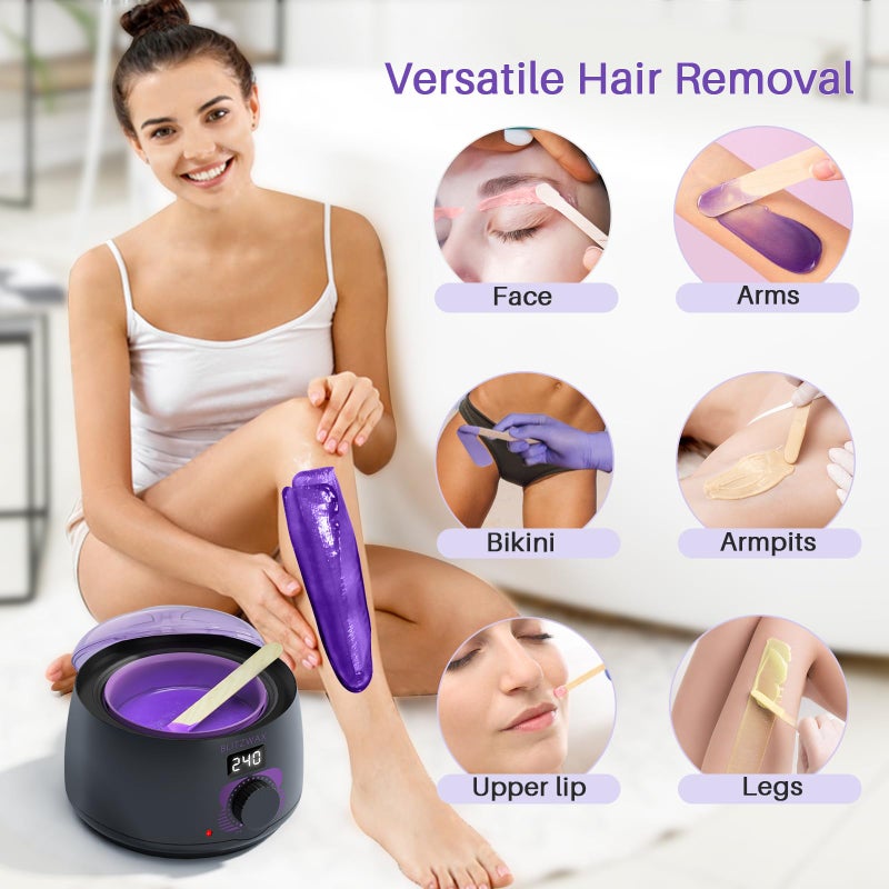 BLITZWAX Brazilian and Bikini Wax Pot for Women, Hard Waxing Warmer for Face, Legs and Body, At Home Hair Removal Machine, Beginner Friendly, Digital Fast Heating, 16oz Capacity - Image 4