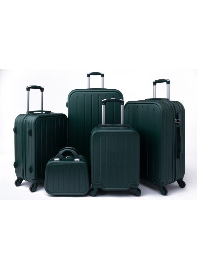 LIMRA - Limra Luggage Trolley Bags set of 5 Pcs ,Dark Green - Image 1