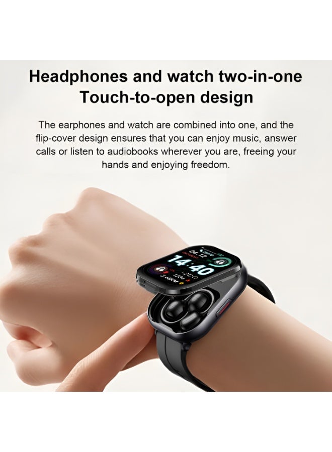 ماركة غير محددة ساعة ذكية مع سماعة بلوتوث TWS وأوضاع رياضية متعددة وشحن لاسلكي - Image 4