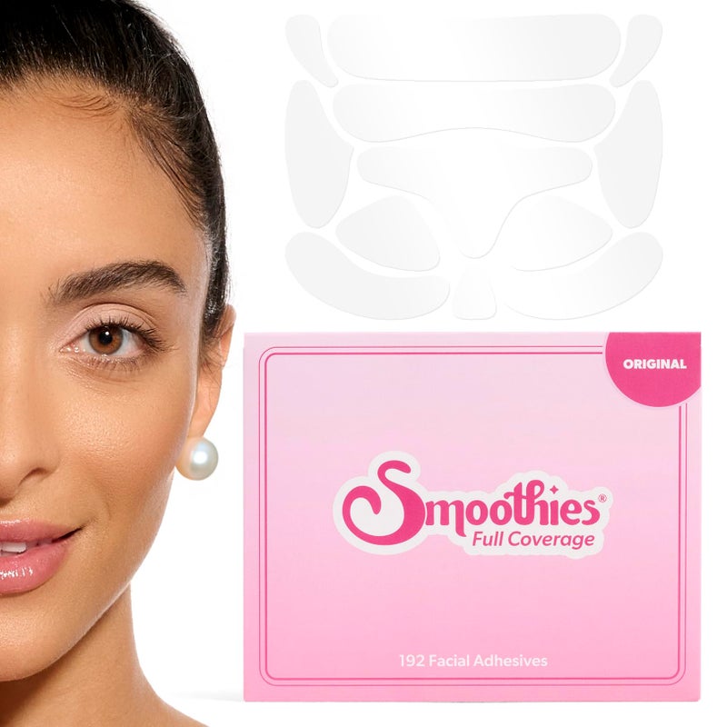 Smoothies Full Coverage Wrinkle Patches for Face Overnight  Facial Patches for Forehead Elevens Crows Feet and more 192 Facial Adhesives per Box  Face Tape Made in the USA