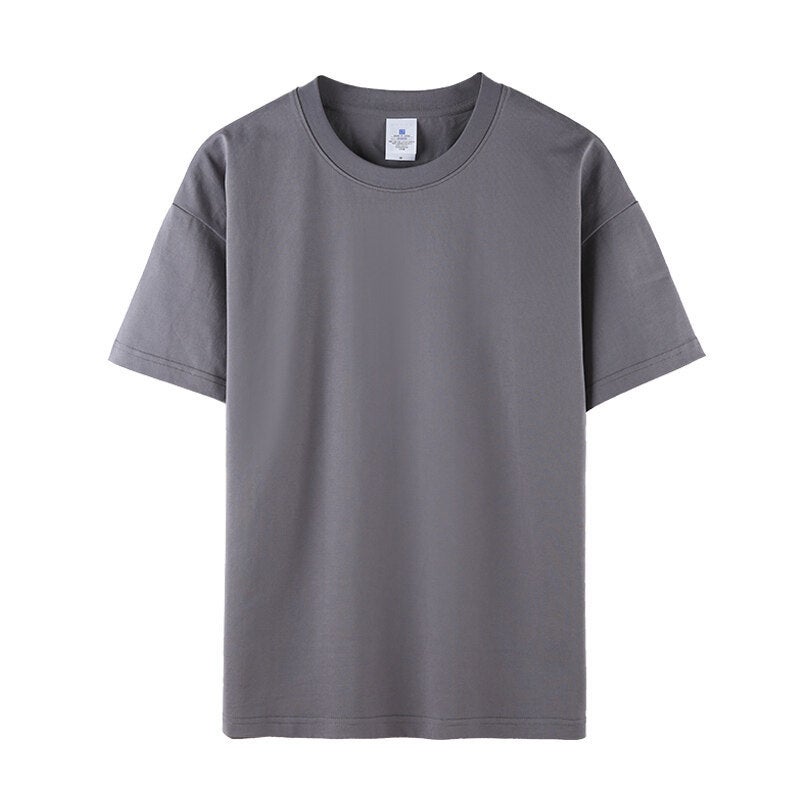 Heavy 250g cotton t-shirt men's short sleeve summer loose half sleeve youth bottoming shirt cotton short t-shirt summer Tide brand - Image 1