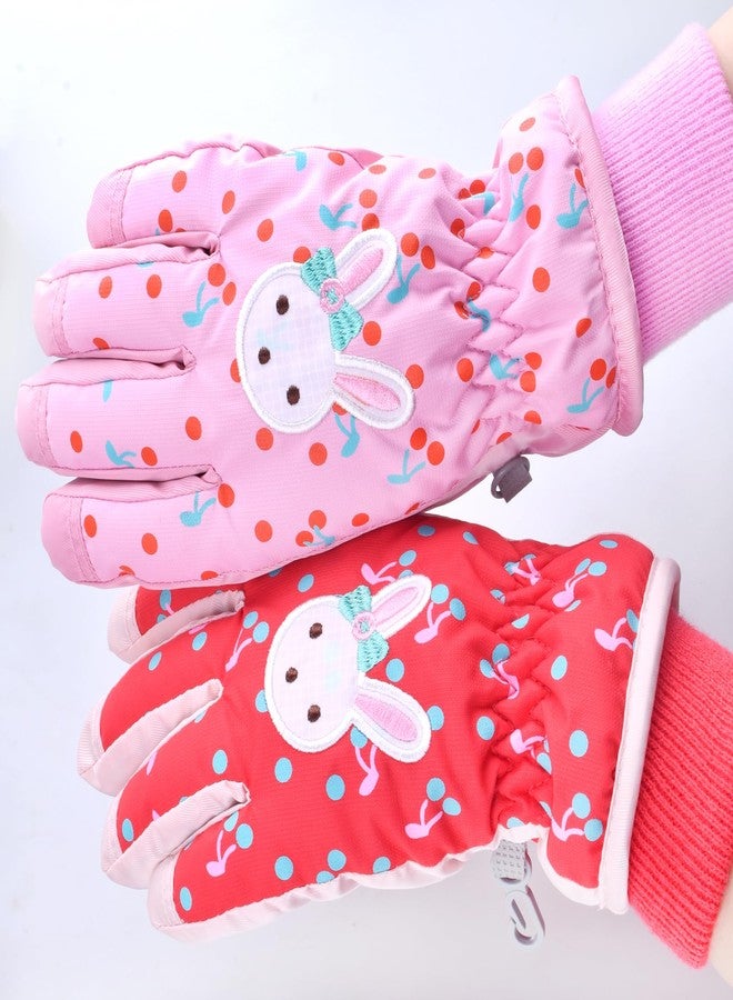 TRIWONDER Children's Snow Gloves, 3-13 Years, Ski Gloves, Winter Gloves, Children's Thermal Gloves for Children and Girls, #03 Pink, 7-9 anni/M - Image 3