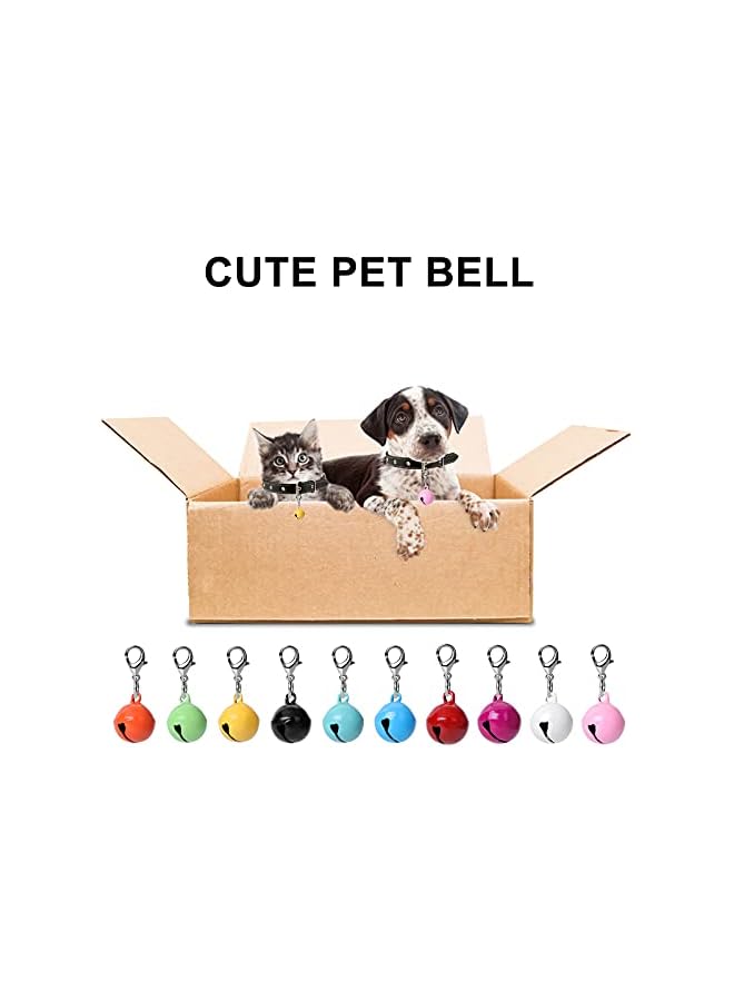 The Bros 10 Pcs Cat Dog Collar Bells, Jingle Bell for Cat Collar, Dog Collar Charms, Colourful Pet Small Bells with Clasps, Pet Assorted Colors Collar Bells, Festival Party DIY Bell Crafts Decoration - Image 3