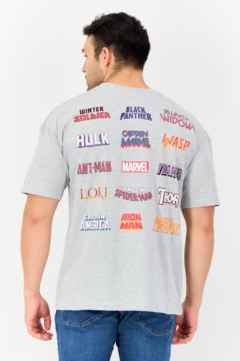 MARVEL Men Crew Neck Short Sleeves Graphic Print T-Shirt, Grey - Image 2