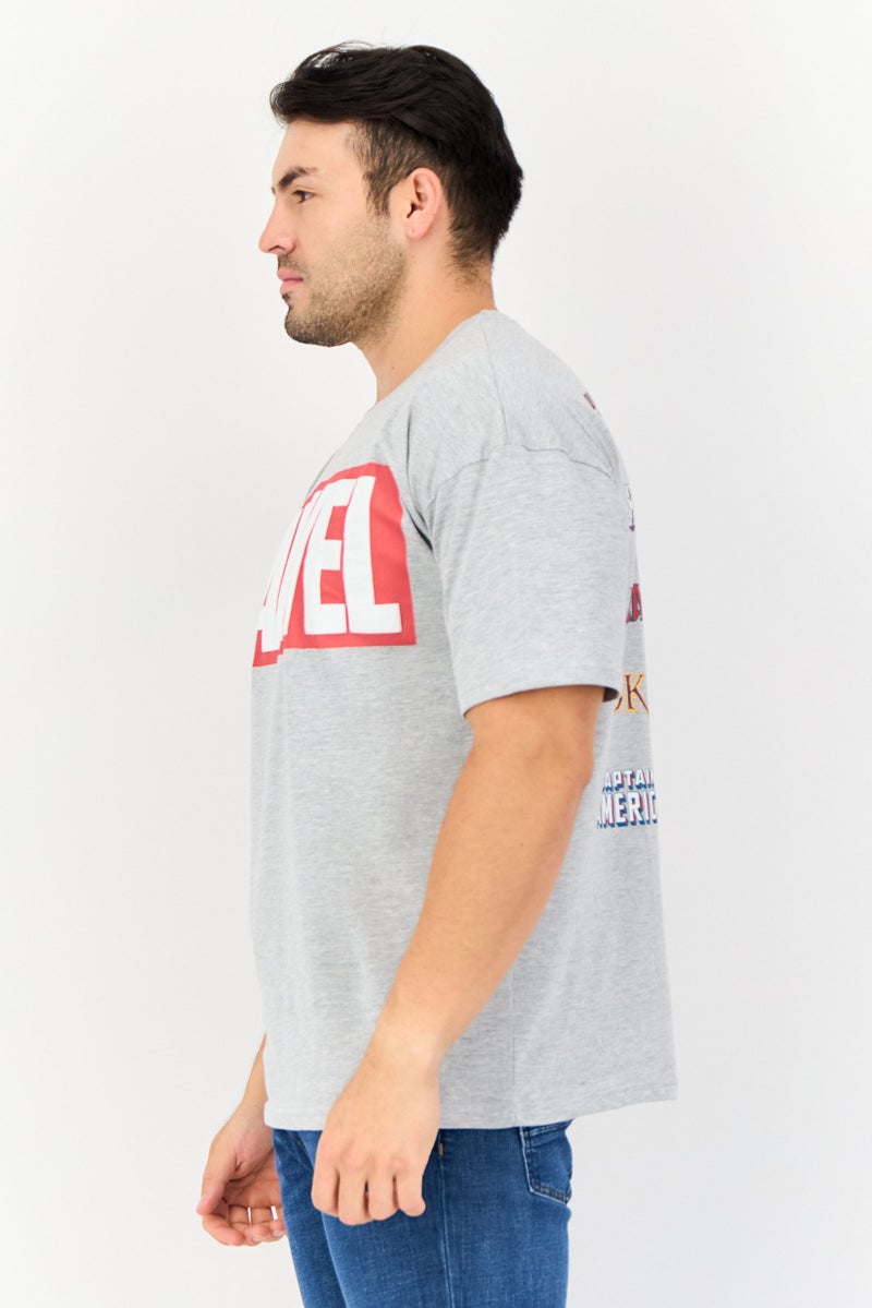 MARVEL Men Crew Neck Short Sleeves Graphic Print T-Shirt, Grey - Image 3