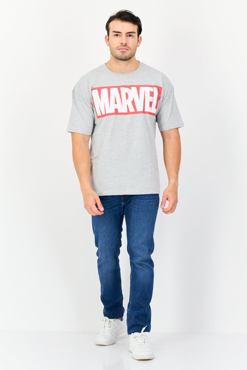MARVEL Men Crew Neck Short Sleeves Graphic Print T-Shirt, Grey - Image 4