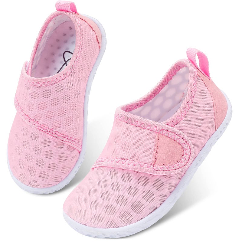 LeIsfIt Boys Girls Water Shoes Kids Aqua Socks Toddler Quick-Dry Beach Swimming Shoes Lightweight Breathable Non-Slip Outdoor Sport Water Shoes Pink 10 Toddler - Image 1
