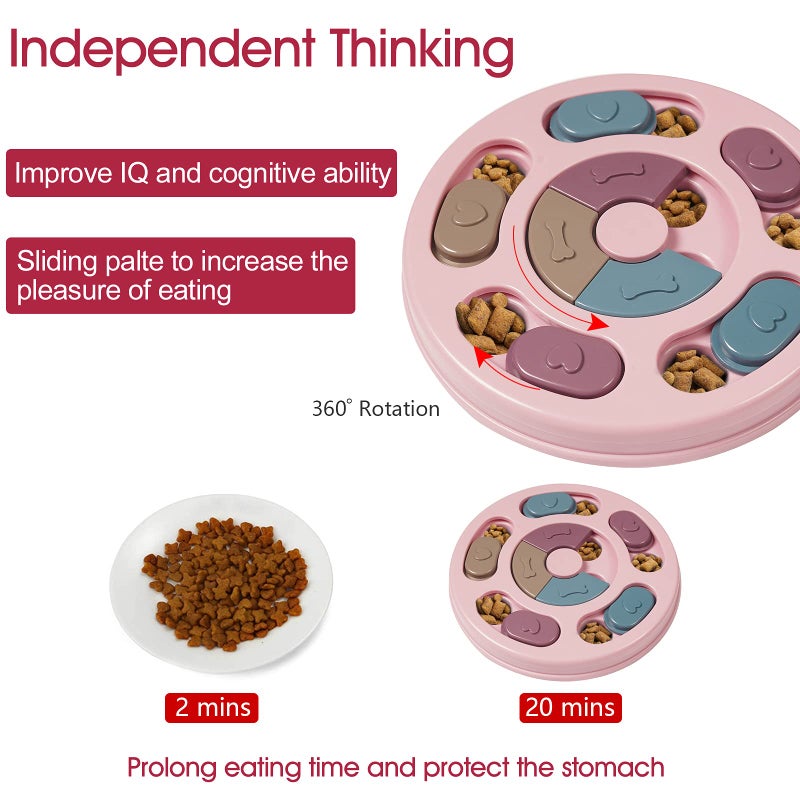 DR CATCH Dog Puzzles,Dogs Food Puzzle Feeder Toys for IQ Training & Mental Enrichment,Dog Treat Puzzle(Pink) - Image 3
