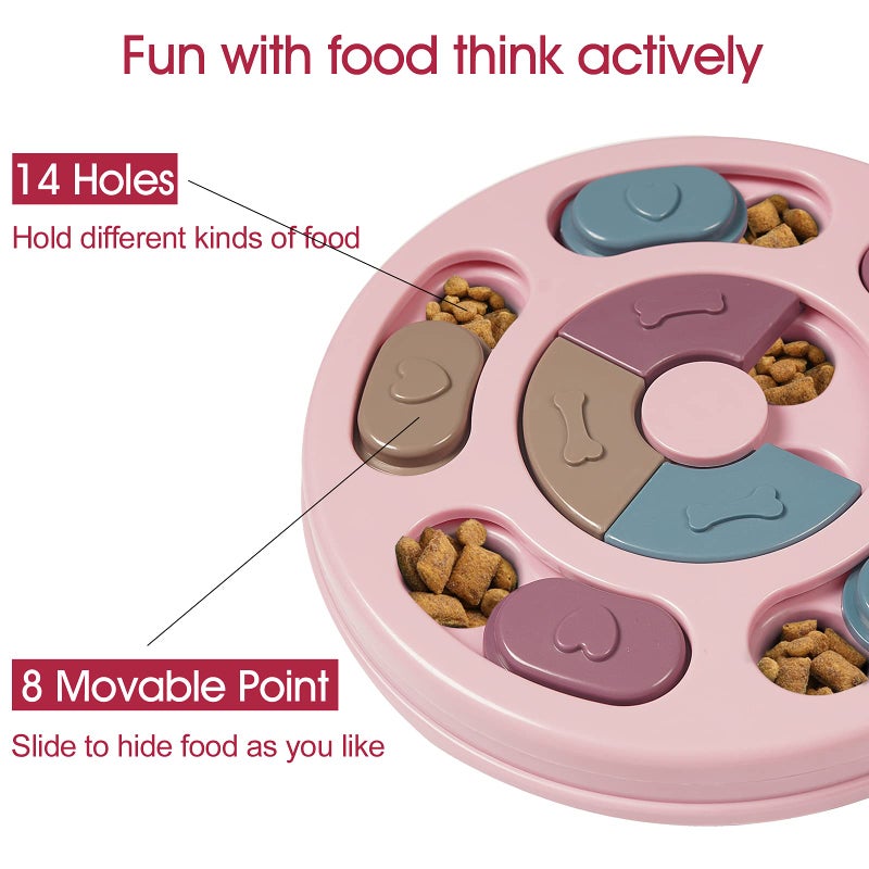 DR CATCH Dog Puzzles,Dogs Food Puzzle Feeder Toys for IQ Training & Mental Enrichment,Dog Treat Puzzle(Pink) - Image 4