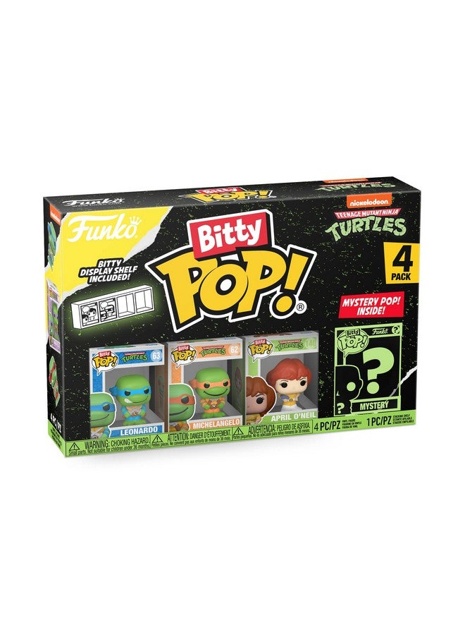 Funko Bitty POP! Teenage Mutant Ninja Turtles (TMNT) - Leonardo, 4-Pack - Leonardo, Michelangelo, April O’Neil and A Surprise Mystery Mini Figure - 0.9 Inch (2.2 Cm) Collectable - Gift Idea - TV Fans - Image 2
