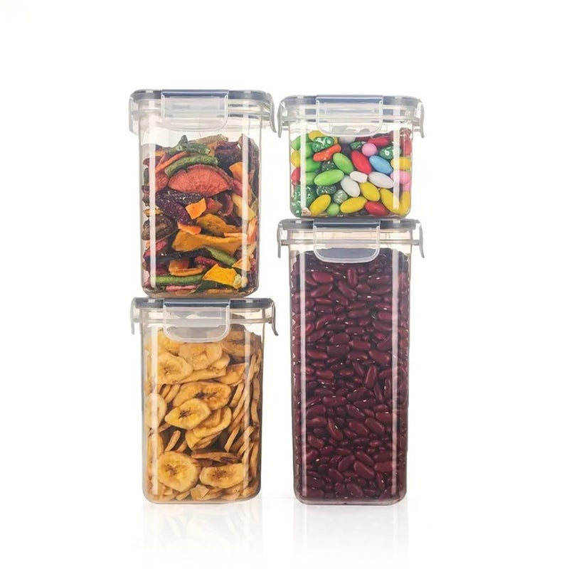 DecorTwist Air Tight Storage Containers Set for Kitchen BPAFree Plastic Portable Food Storage Containers Tank for Pantry Organization Dry Foods Snacks Spices and Kitchen Accessories Set of 4 - Image 3