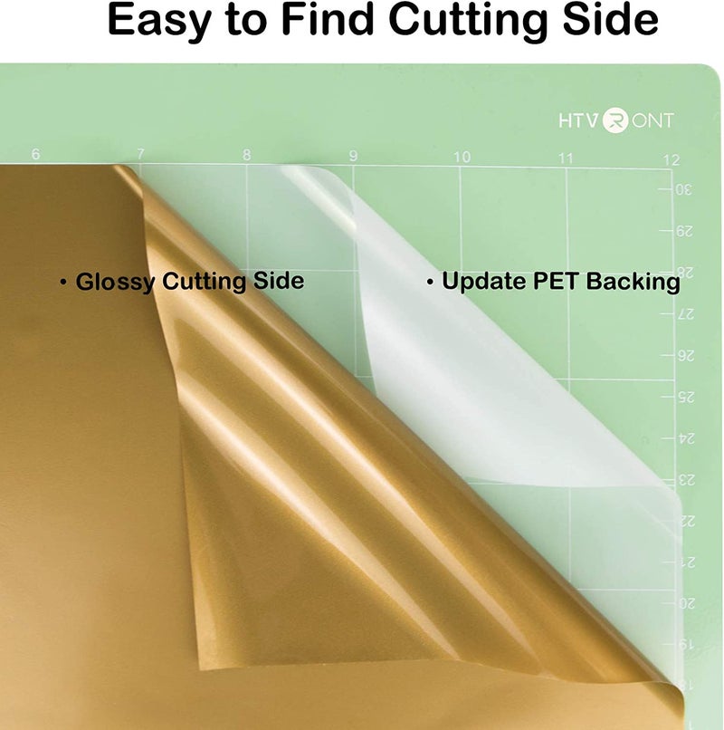 HTVRONT Gold Permanent Vinyl, Gold Vinyl for Cricut - 12" x 14 FT Gold Adhesive Vinyl Roll for Cricut, Silhouette, Cameo Cutters, Signs, Scrapbooking, Craft, Die Cutters (Glossy Gold) - Image 5