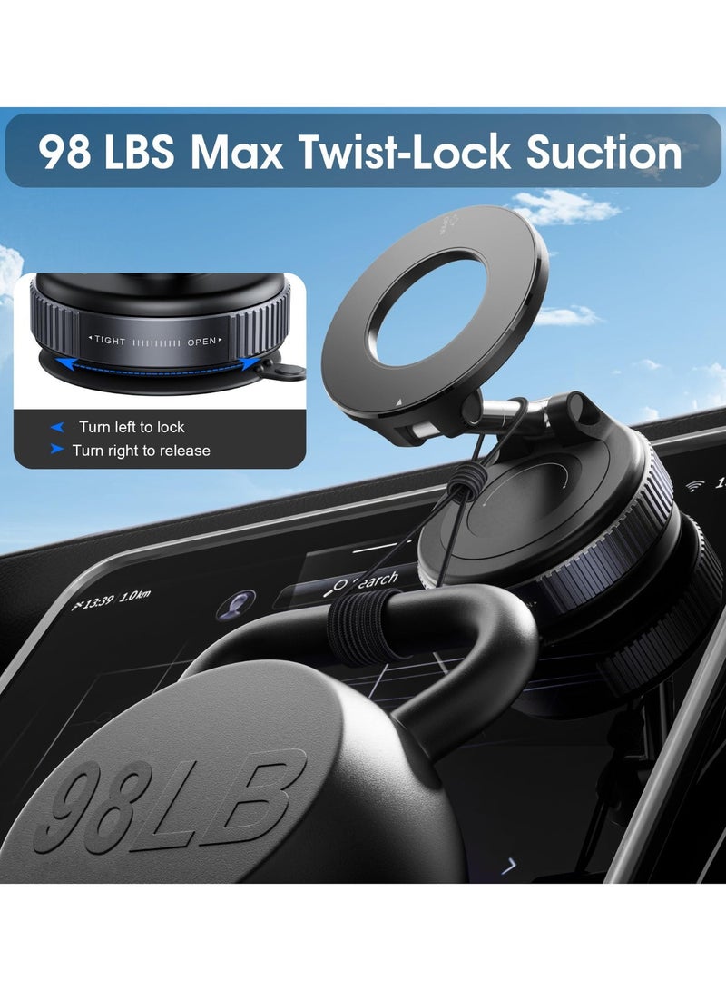 Lamicall 360° Magnetic Phone Holder for Car | Strong Suction Car Mount | MagSafe Compatible | All Smartphones - Image 3