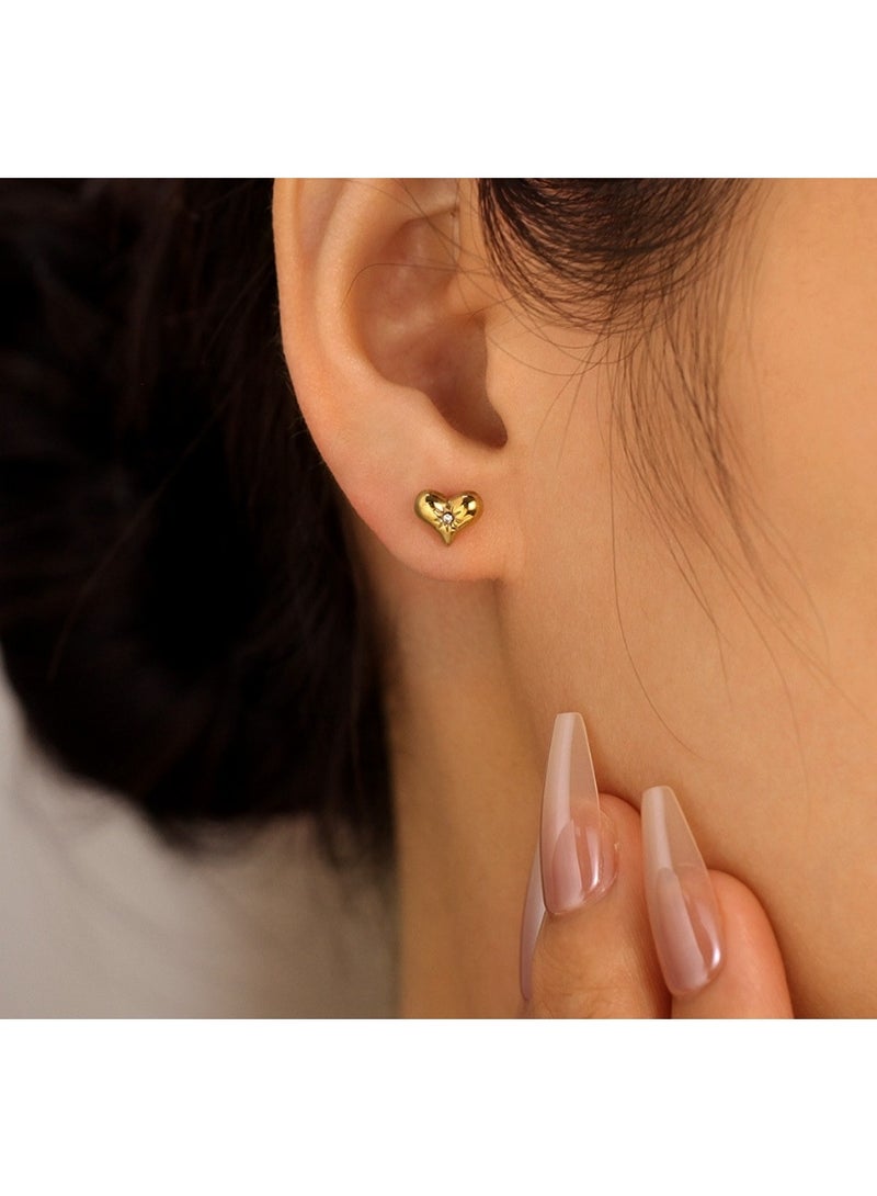 لاتين أقراط من الفولاذ المقاوم للصدأ مطلية بالذهب عيار 18 قيراطًا للنساء والفتيات - Image 2