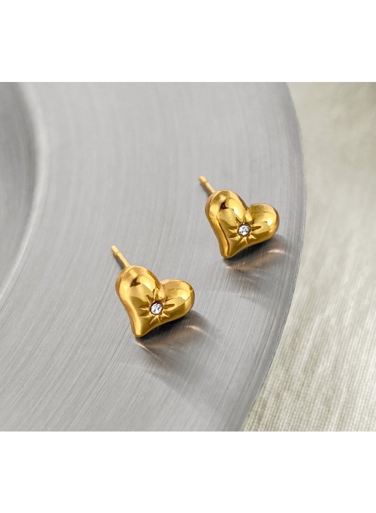 لاتين أقراط من الفولاذ المقاوم للصدأ مطلية بالذهب عيار 18 قيراطًا للنساء والفتيات - Image 3