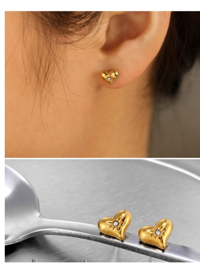 لاتين أقراط من الفولاذ المقاوم للصدأ مطلية بالذهب عيار 18 قيراطًا للنساء والفتيات - Image 1