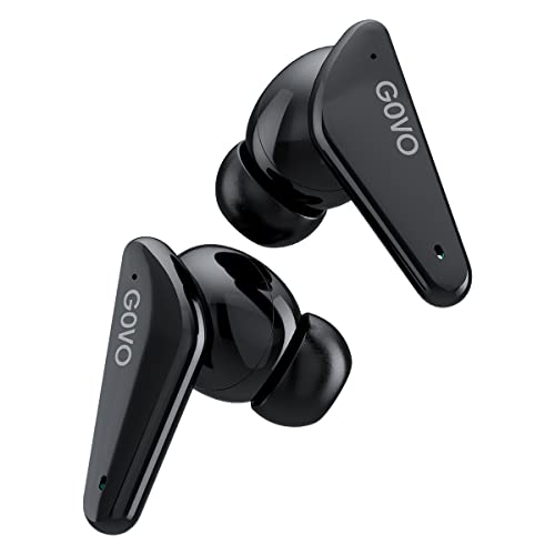 GOVO GOBUDS 600 True Wireless in Ear Earbuds with Mic, ENC, 40H Playtime, Fast Charge, Gaming Mode, Bluetooth V5.2, IPX5, Type C, Super Bass & Touch (Platinum Black) - Image 1