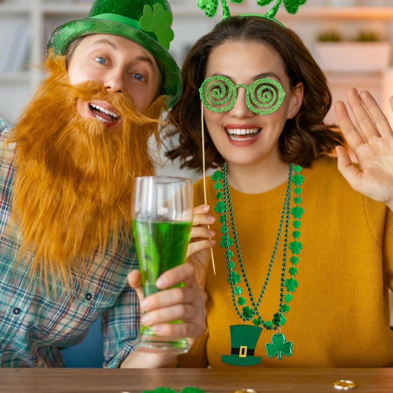 HOOSUN 15 Pack St Patricks Day Beads Necklaces Bulk,St Patricks Day Decorations Accessories for Party Favors,St Patrick's Day Necklaces Party Supplies,Saint Patricks Day Green Beads Shamrock Necklace - Image 5