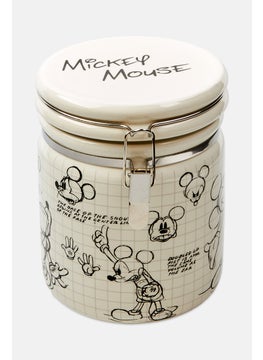 MICKEY MOUSE Excellent Houseware Glass Jar, White/Black  - Image 1