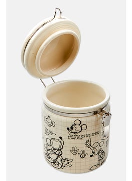 MICKEY MOUSE Excellent Houseware Glass Jar, White/Black  - Image 2