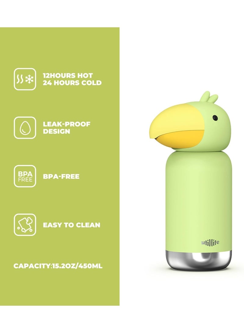 Utilife Zoofiesta Kids Water Bottle - Toucan Design - Leak-Proof & BPA-Free - Image 2