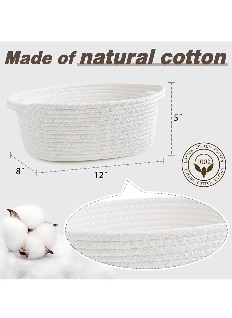 General Small Woven Basket with Gift Bags and Ribbons, DIY Basket Gift Set, Cute Baby Gift Basket, Empty Decorative Gift Chest Box, Durable Baskets for Birthday/Baby Shower Gifts, 12"X 8" X 5", White  - Image 5