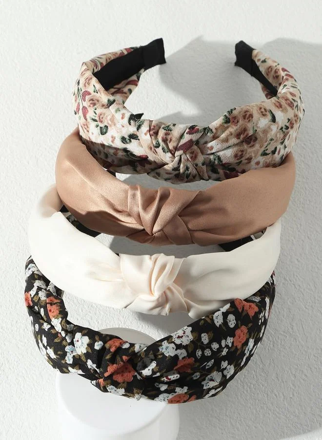 Take Two Take Two Set of 4 - Printed Knot Detail Headband