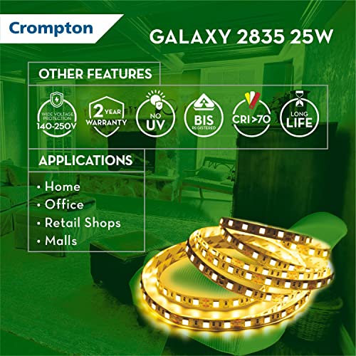 Crompton 25W LED Strip Light | 5 Meter Cool Daylight | Roll with 300 LEDs | 22 Lumens/LED | Bright & Energy Saving | Flexible Lighting | Without Driver | Pack of 12 - Image 3