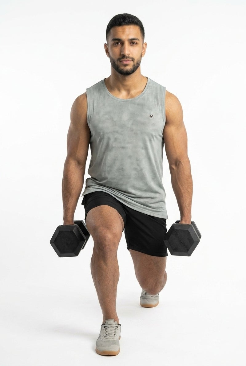 Moveletix Men's Training Tank Top Light Grey Ultra Cooling - Image 4
