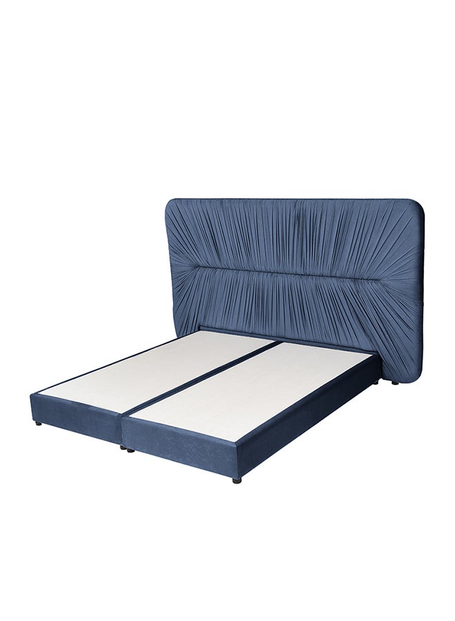 House One Geno | Velvet Bed Frame - Dark Blue 