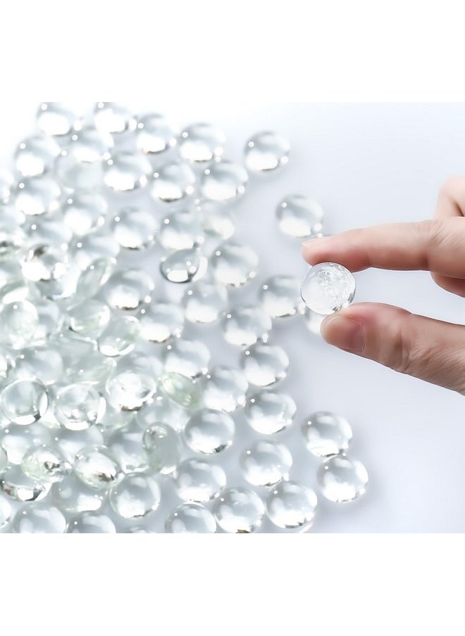 CYS EXCEL Clear Glass Gemstone Beads Vase Fillers (2 Lbs) Flat Marble Beads Multiple Color Choices Aquarium Decor Rocks Floral Stones Decorative Mosaic Glass Gem Pebbles  - Image 4