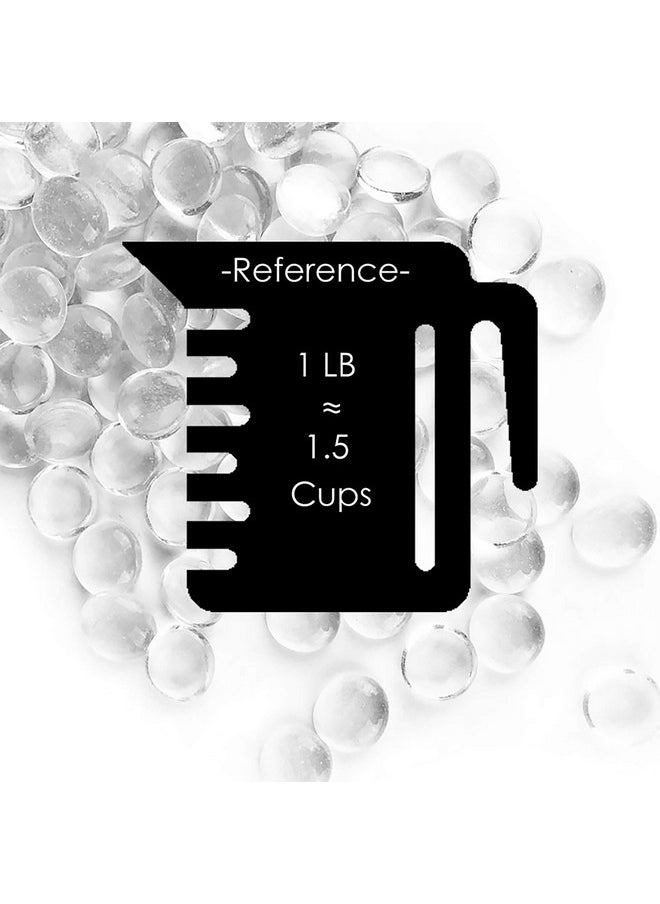 CYS EXCEL Clear Glass Gemstone Beads Vase Fillers (2 Lbs) Flat Marble Beads Multiple Color Choices Aquarium Decor Rocks Floral Stones Decorative Mosaic Glass Gem Pebbles  - Image 2