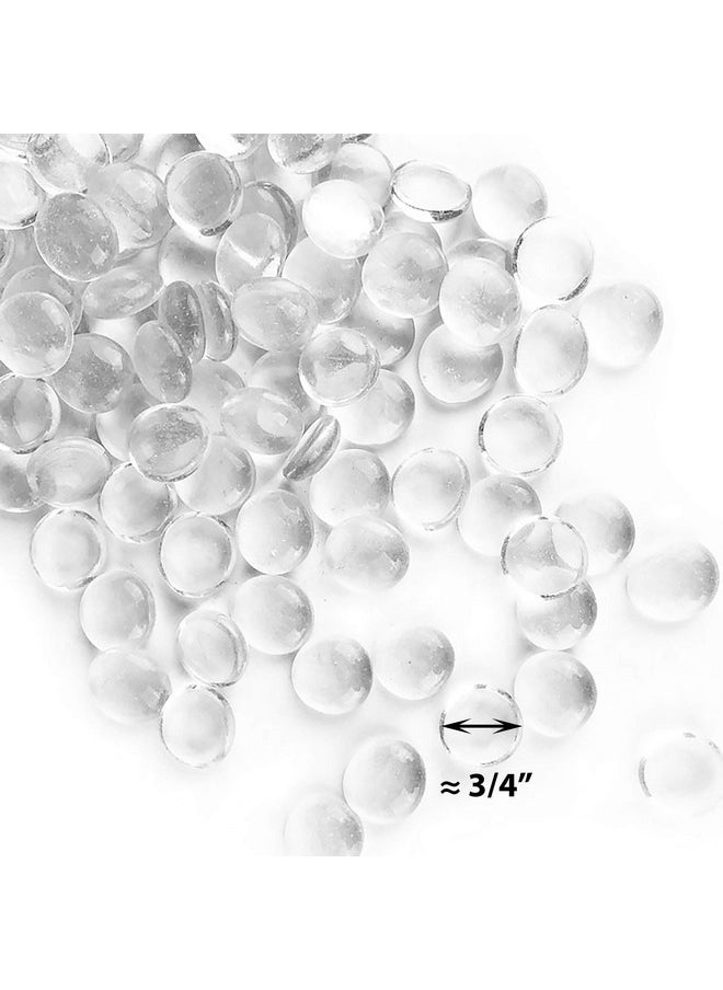 CYS EXCEL Clear Glass Gemstone Beads Vase Fillers (2 Lbs) Flat Marble Beads Multiple Color Choices Aquarium Decor Rocks Floral Stones Decorative Mosaic Glass Gem Pebbles  - Image 3