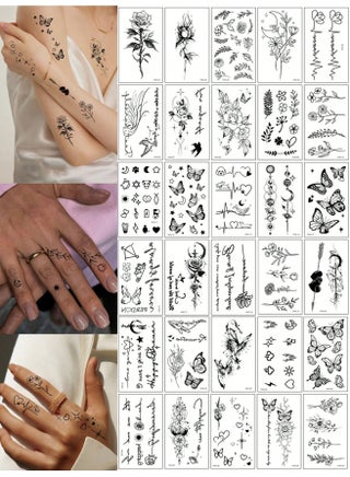 30 Sheets Dark Style Temporary Tattoos Realistic Waterproof Long Lasting Body Stickers for Adults and Kids Party Festival Beach Use - view 2
