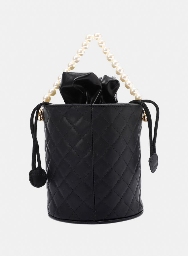 XO Style Women's Bucket Bag with Pearl Handle  - Image 3